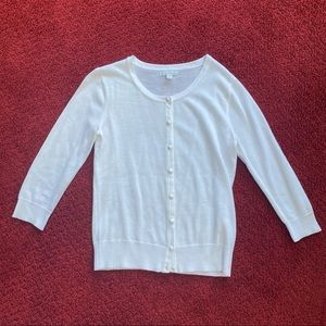 White Cardigan 3/4 Length Sleeves